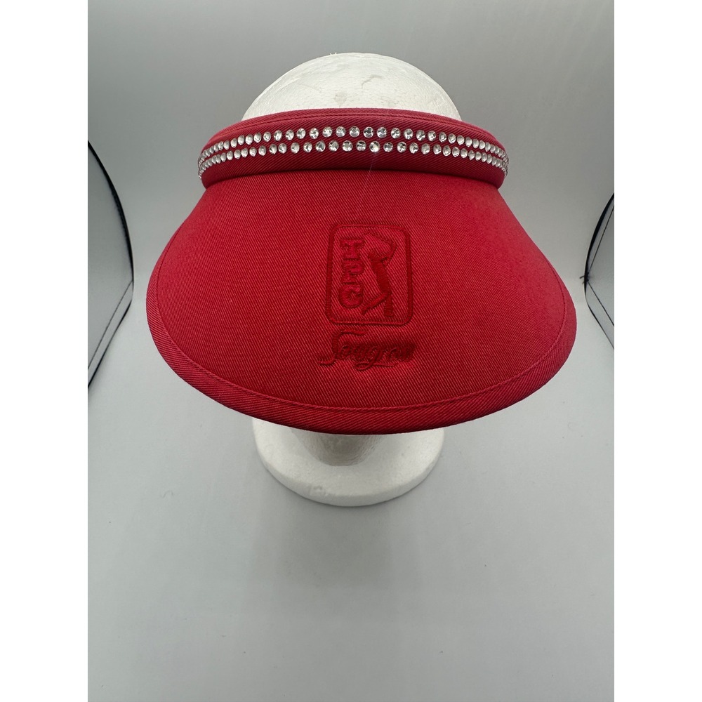 Kate Lord TPC Sawgrass Golf Visor Women One Size Red Excellent Rhinestone Sporty